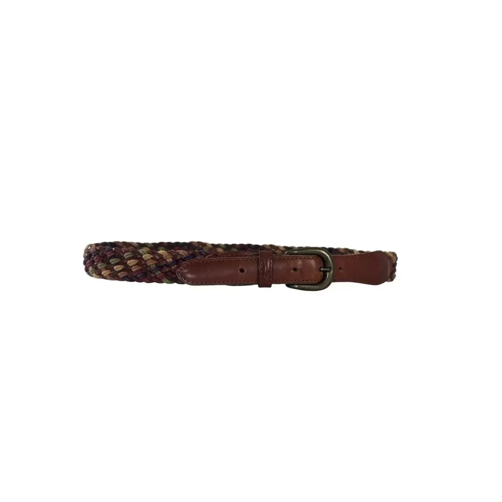 Vintage Y2K LL Bean Leather Braided Belt Women’s 32 Vintage Preppy Boho Western